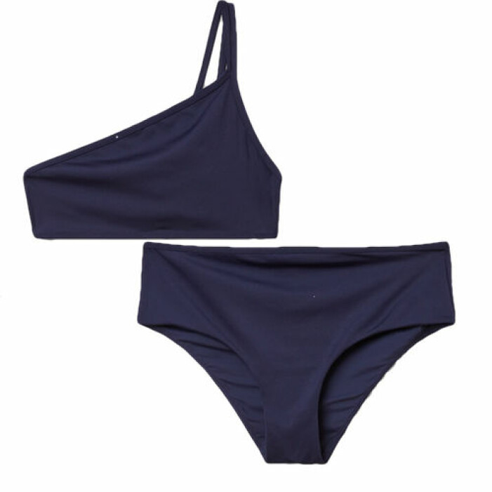 blå bikini med hög midja