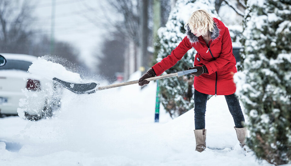 Skotta snö och kom i form samtidigt med snö-squats