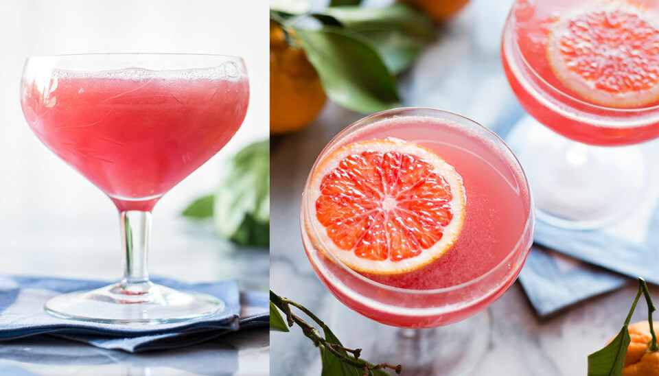 Underbar välkomstdrink med prosecco och grapefrukt