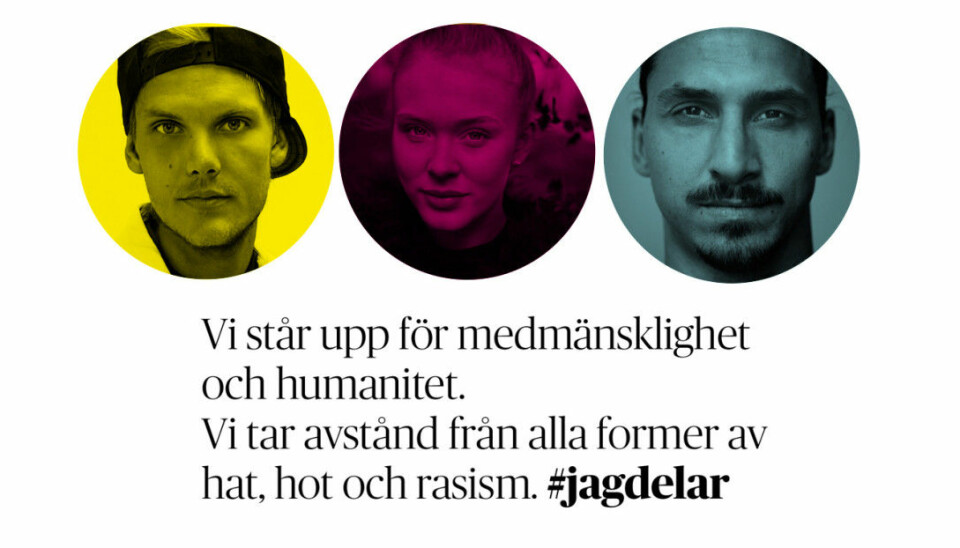 Zlatan, Avicii och Zara Larsson i kampanj mot hat och rasism
