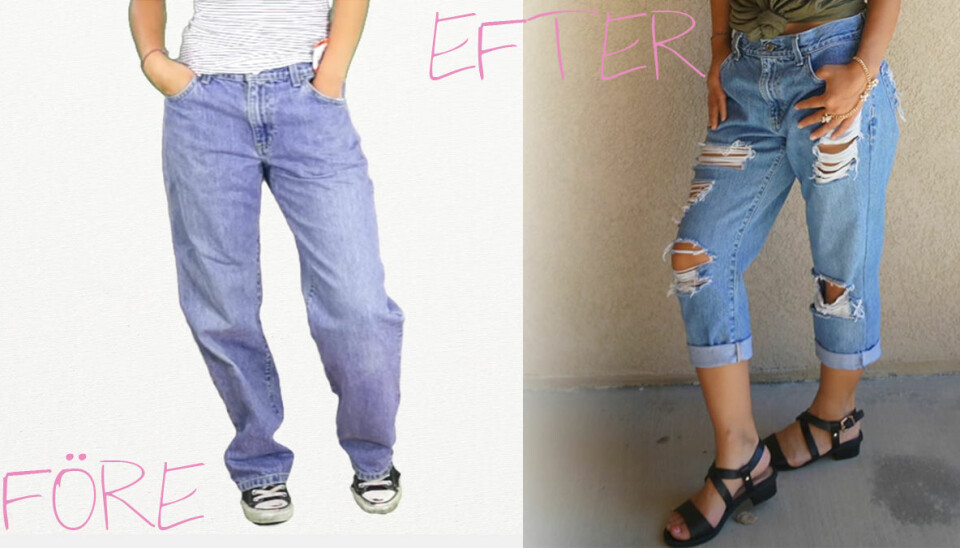 Så gör du vårens trendigaste boyfriend jeans själv