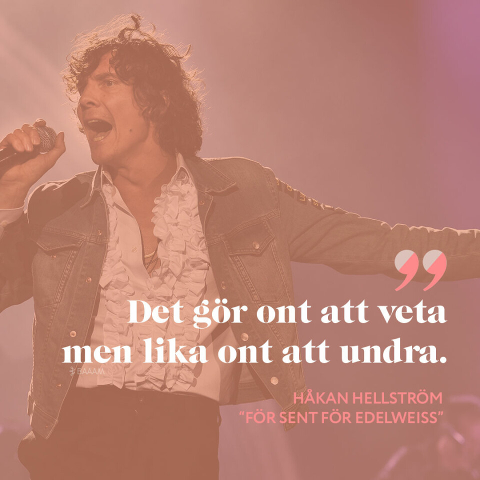 18 citat av Håkan Hellström som går rakt in i hjärtat