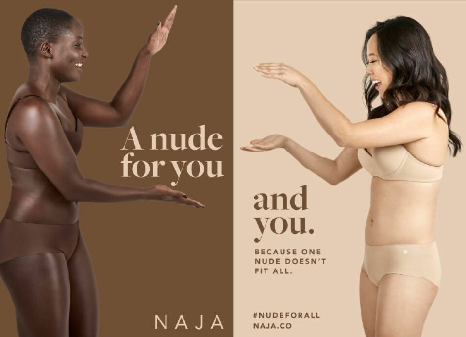 Sju olika nyanser av nude har företaget Naja tagit fram. Sju olika nyanser av nude har företaget Naja tagit fram.
