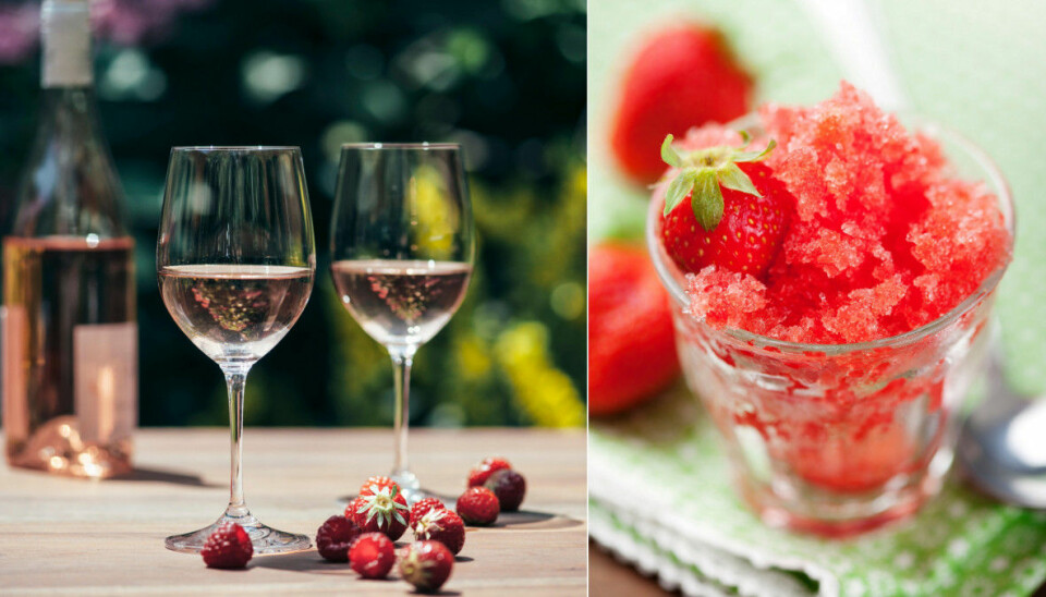 Recept: Svalkande slush med rosévin och jordgubbar