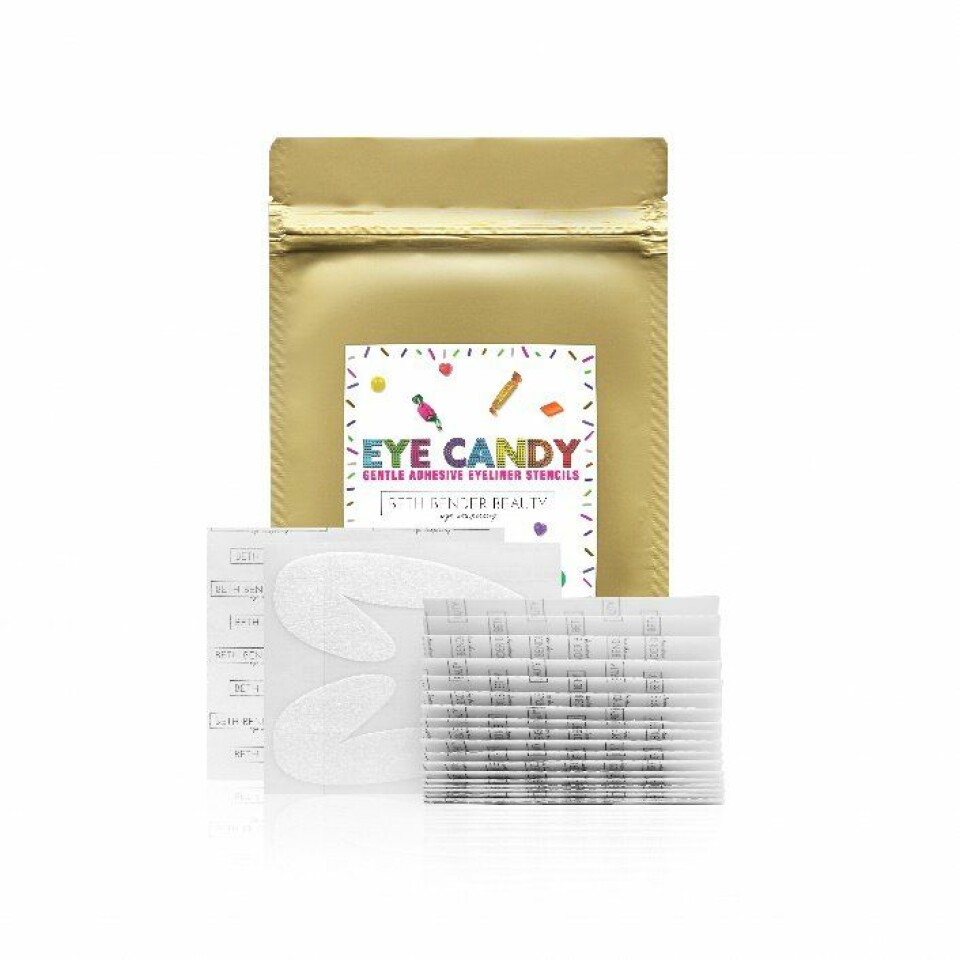 Uppfinningen heter Eye Candy Gentle Adhesive Eyeliner Stencils. Uppfinningen heter Eye Candy Gentle Adhesive Eyeliner Stencils.