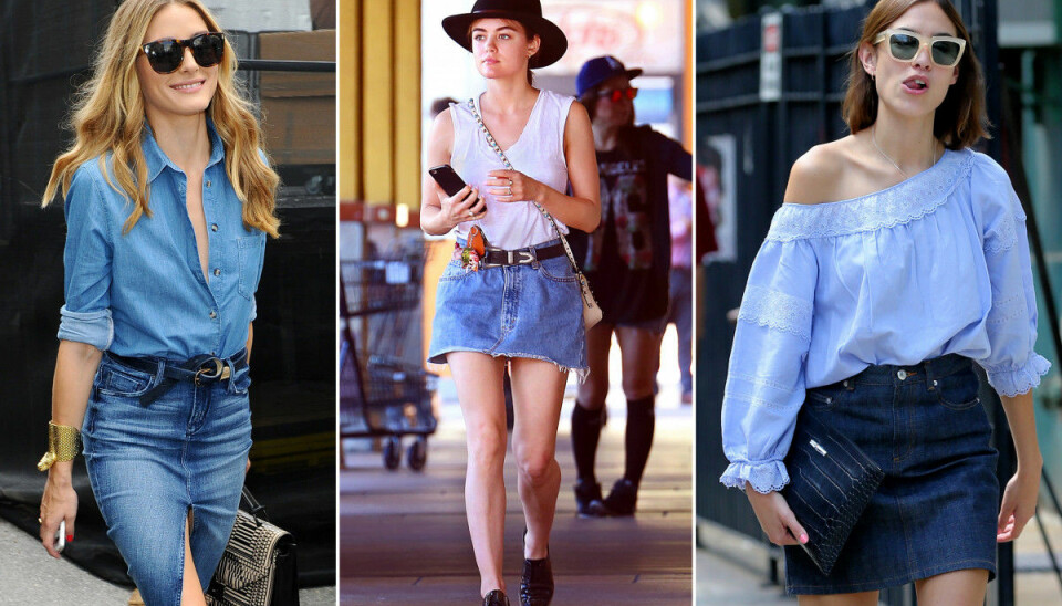 Inspiration: Så stylar kändisarnas jeanskjolen