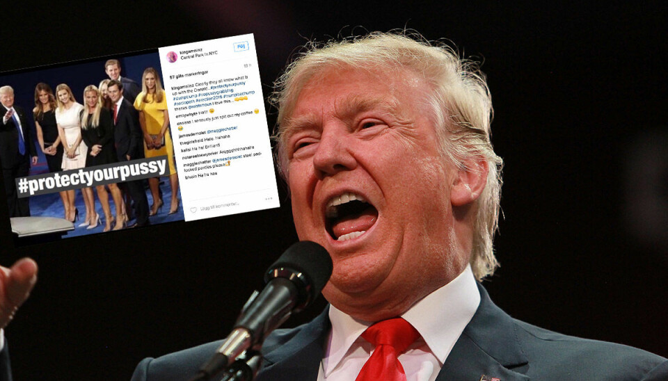 Hashtaggen som sprids efter Trumps vidriga uttalande om kvinnor