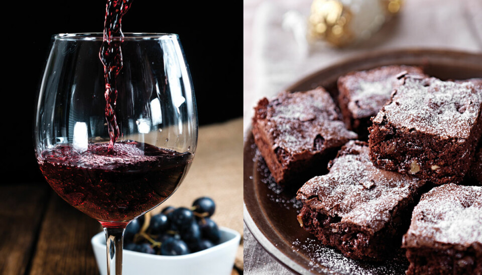Recept: Brownies med rödvin och tranbär