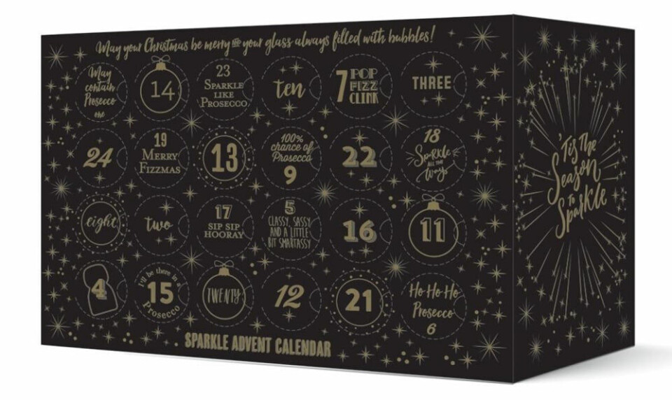 5 adventskalendrar med vin, bubbel, öl och gin bakom luckorna