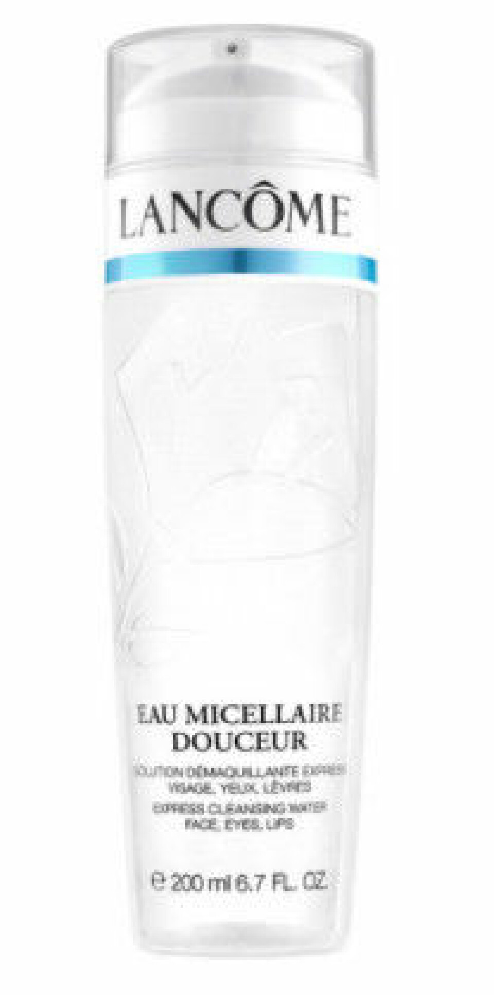 3-i-1 micellärt vatten som avlägsnar make up och innehåller extrakt av vit lotus, ros och stjärnanis, från Lancôme.