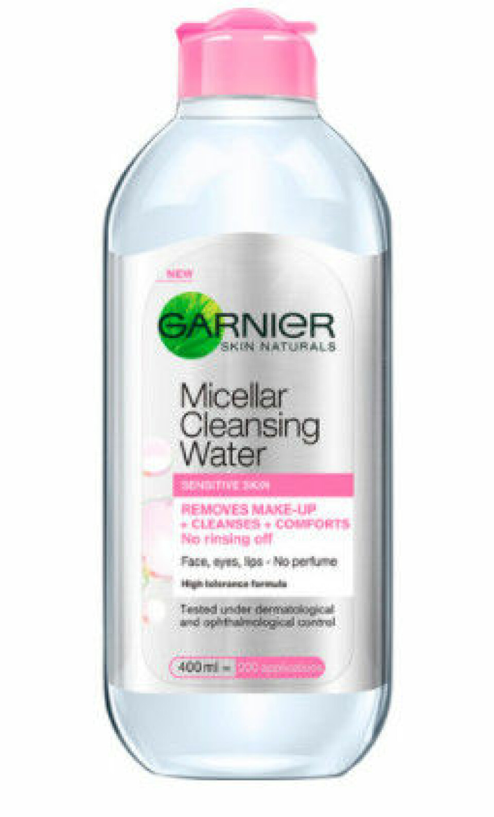 Det micellära vattnet avlägsnar effektivt smink, minskar irritation i huden och återfuktar, från Garnier.
