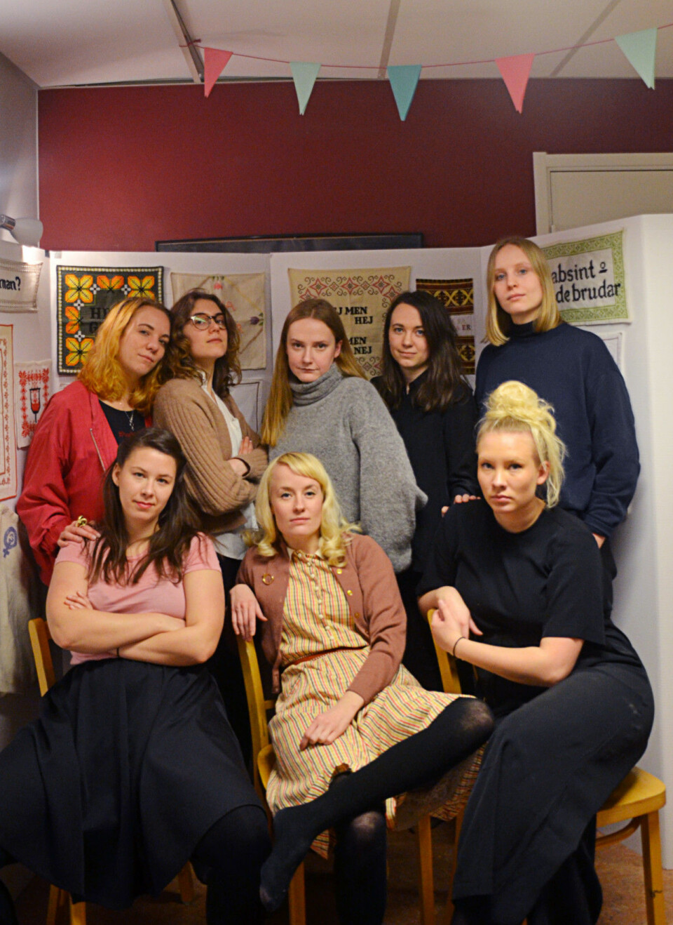 Några av Broderiklubben BK:s medlemmar. Några av Broderiklubben BK:s medlemmar.
