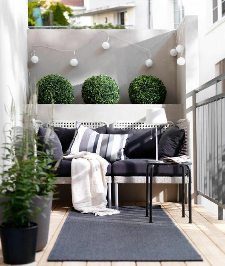 Modulerna Kungsholmen bildar här en lite soffa för små utrymmen.