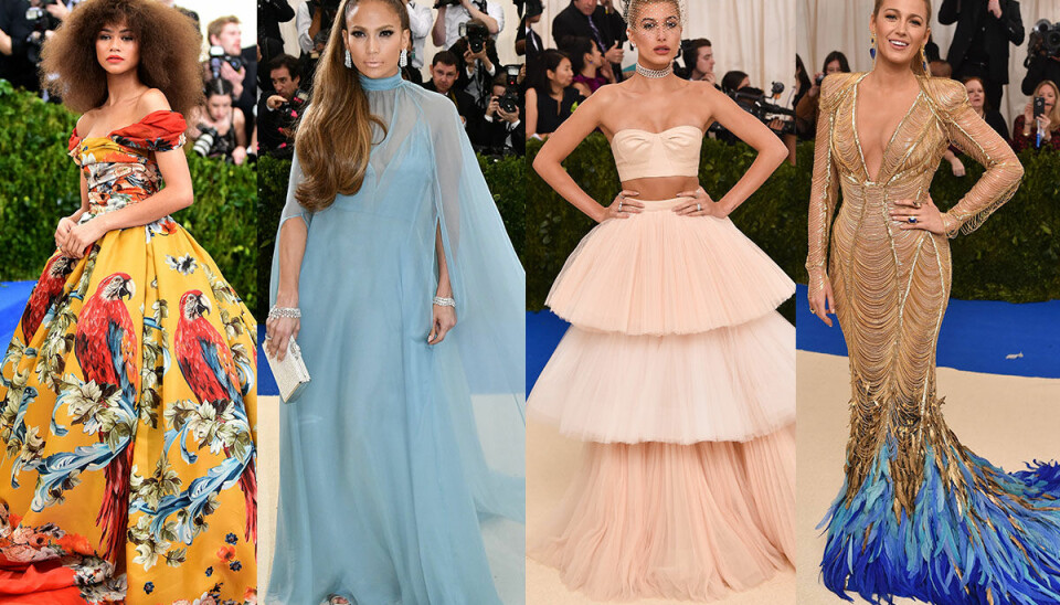 Kim Kardashians vita skrud och Hailey Baldwins tylldröm – se alla looks från MET-galan