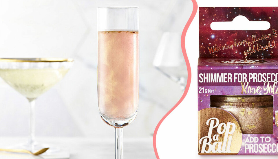 Fixa sommarens vackraste bubbel med glitter i roséguld