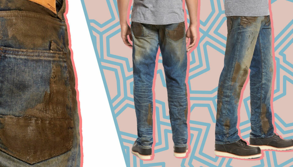 Klädkedja säljer jeans med fejkad lera – för 4 000 kronor