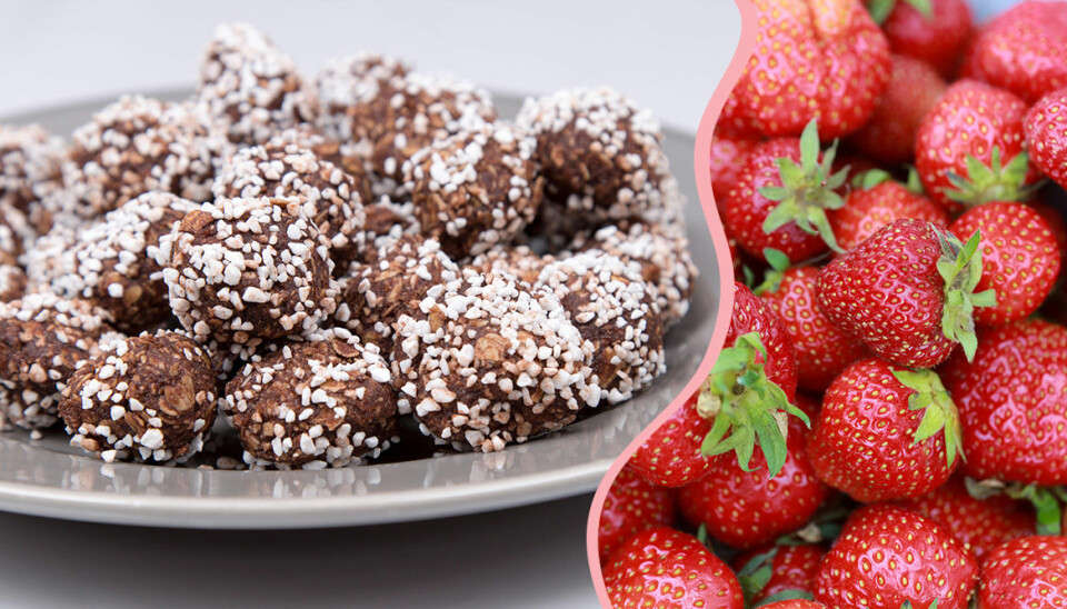 Somrigt och enkelt recept: Chokladbollar med jordgubbsgömma