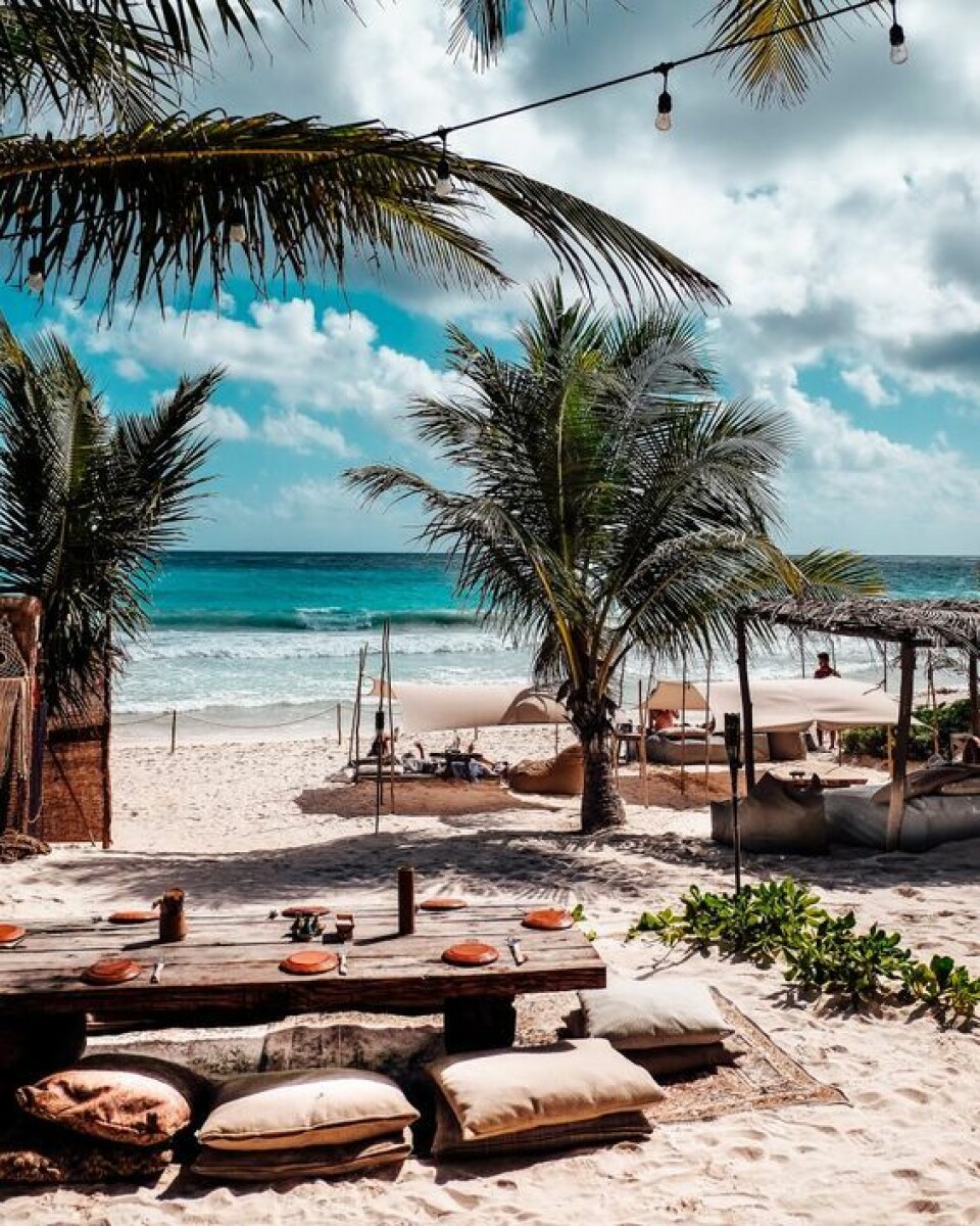 Tulum, Mexiko. Vill du ha en strandsemester i ett varmt land är Tulum rätt för dig. Staden sägs ha en av världens bästa stränder men lockar även med sina makalösa mayaruiner och korallrev.Foto: Pinterest