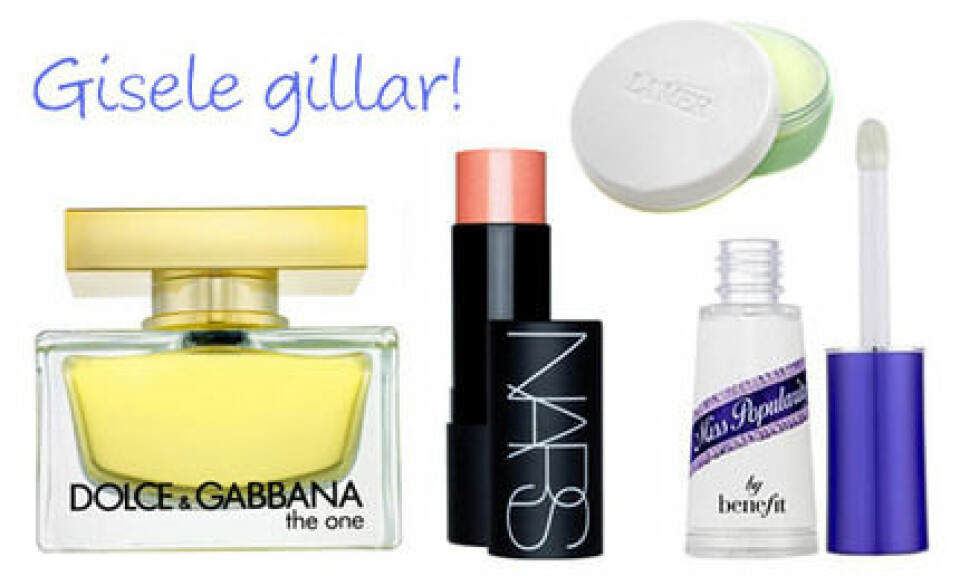 Gisele Bündchen gillar Dolce & Gabbana, Nars, La Mer och Benefit! Gisele Bündchen gillar Dolce & Gabbana, Nars, La Mer och Benefit!
