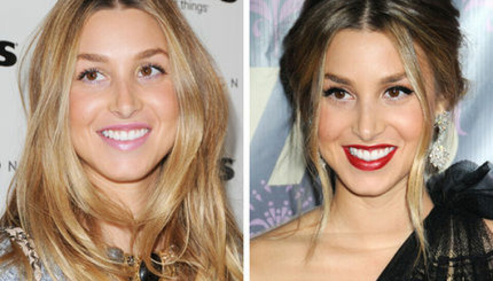 Whitney Port i två olika festmakeuper. Whitney Port i två olika festmakeuper.