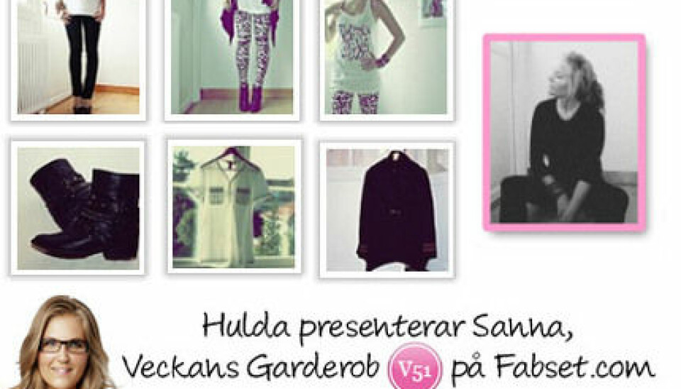Sanna Kumlin har Veckans Garderob på Fabset.com. Sanna Kumlin har Veckans Garderob på Fabset.com.