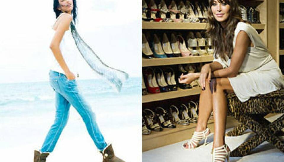 Vänster: Ugg, spring 2010. Höger: Tamara Mellon för Jimmy Choo. Vänster: Ugg, spring 2010. Höger: Tamara Mellon för Jimmy Choo.