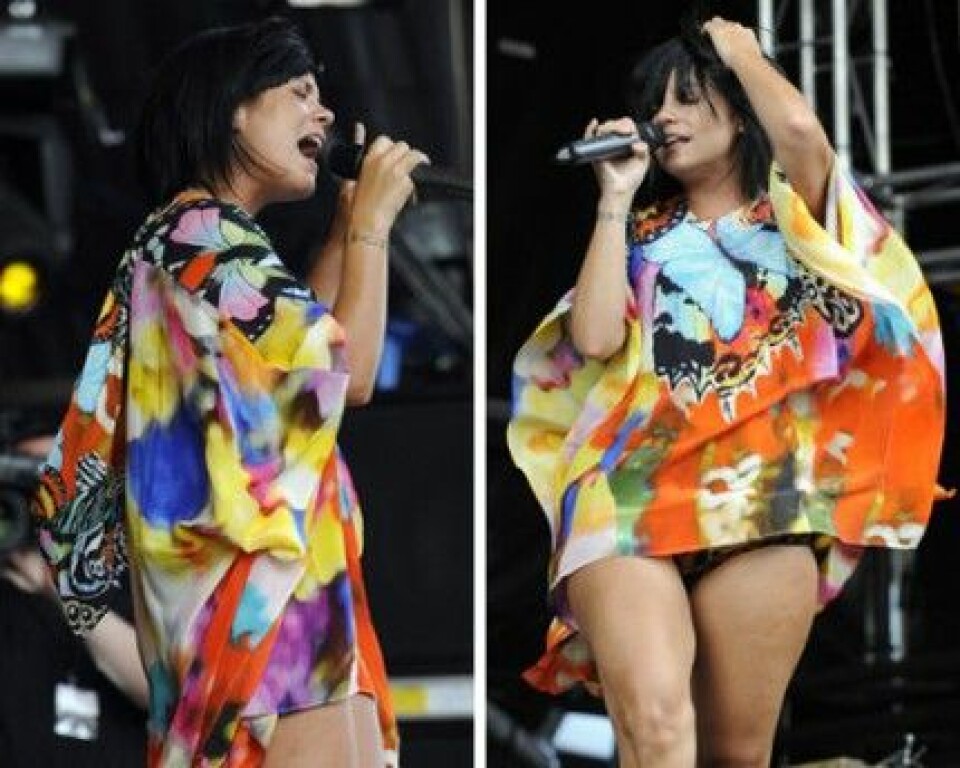 Lilly Allen dansar loss på festivalen Big Day Out i Sidney. Lilly Allen dansar loss på festivalen Big Day Out i Sidney.