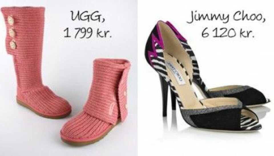 Uggs från Brandos och Jimmy Choos från Net-a-Porter. Uggs från Brandos och Jimmy Choos från Net-a-Porter.