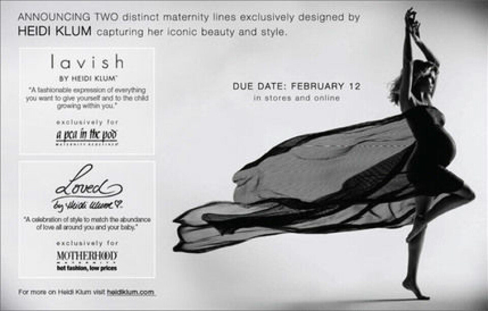 Bild från Heidi Klums hemsida ”Destination Maternity”. Bild från Heidi Klums hemsida ”Destination Maternity”.