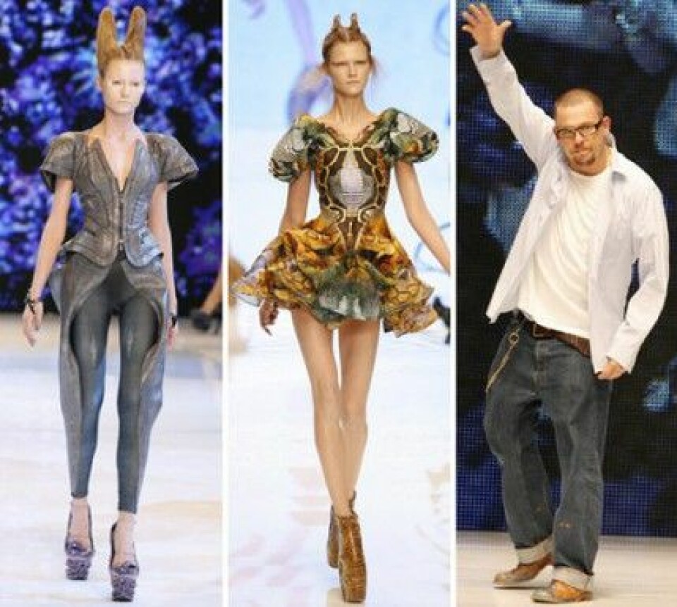 Alexander McQueen och delar av hans omtalade kollektion för S/S 2010. Alexander McQueen och delar av hans omtalade kollektion för S/S 2010.