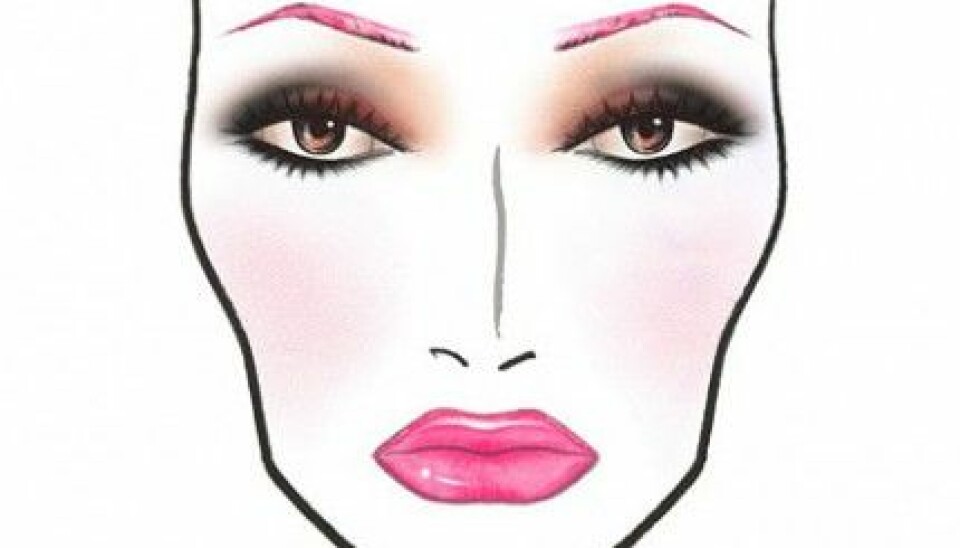 Face chart för Lady Gagas look från MAC. Face chart för Lady Gagas look från MAC.