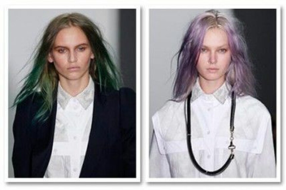 Pastellfärgat hår hos Proenza Schouler, S/S 2010. Pastellfärgat hår hos Proenza Schouler, S/S 2010.