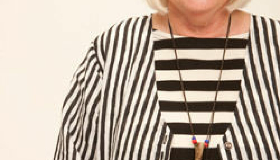 Gudrun Sjödén i egen hög person. Gudrun Sjödén i egen hög person.
