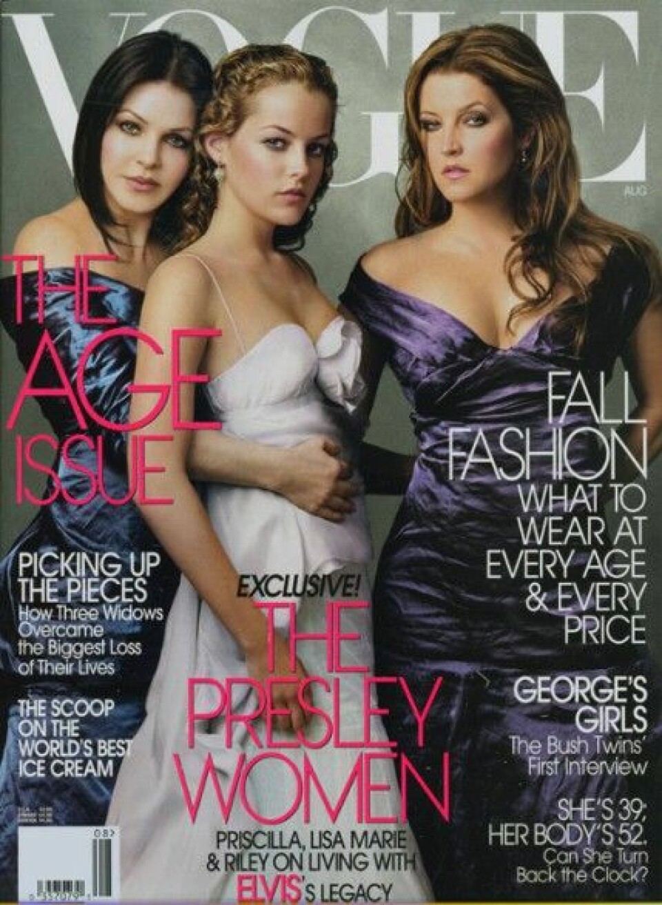 Priscilla Presley, Lisa Marie Presley och Riley Keough på omslaget av Vogue. Priscilla Presley, Lisa Marie Presley och Riley Keough på omslaget av Vogue.