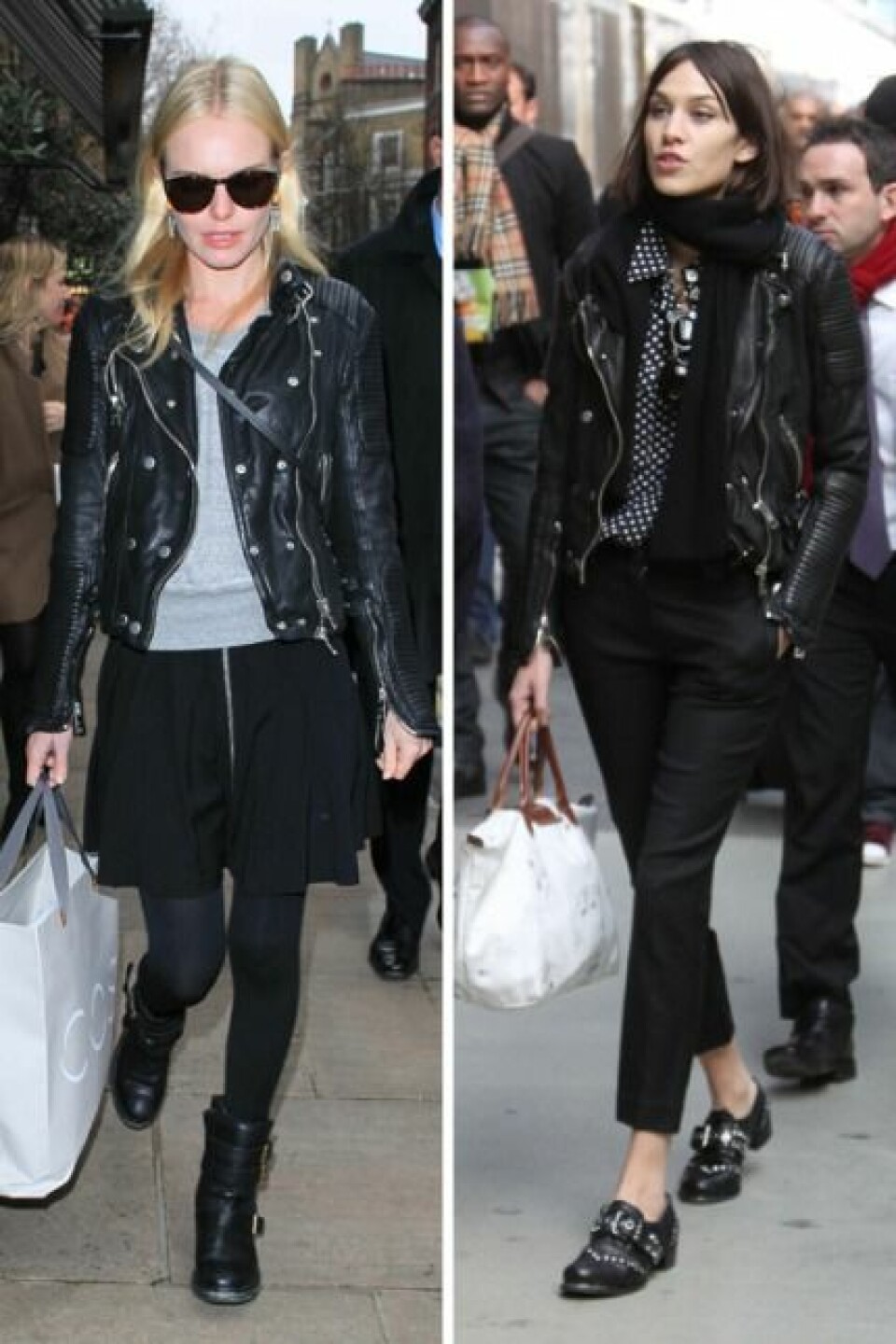 Kate Bosworth och Alexa Chung i Burberry biker jacket. Kate Bosworth och Alexa Chung i Burberry biker jacket.
