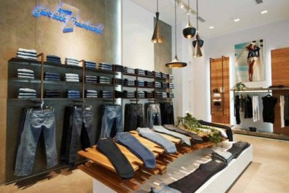 7 For All Mankinds butik på Birger Jarlsgatan 17A i Stockholm. 7 For All Mankinds butik på Birger Jarlsgatan 17A i Stockholm.