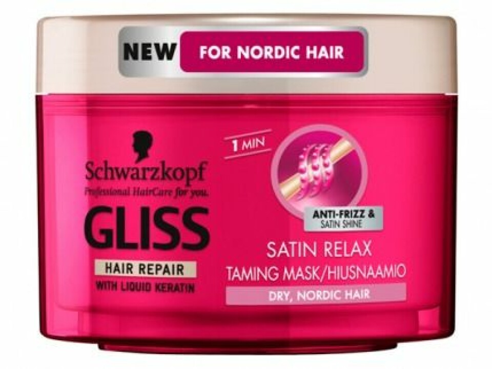 Gliss Satin Relax taming mask för nordiskt hår. Gliss Satin Relax taming mask för nordiskt hår.