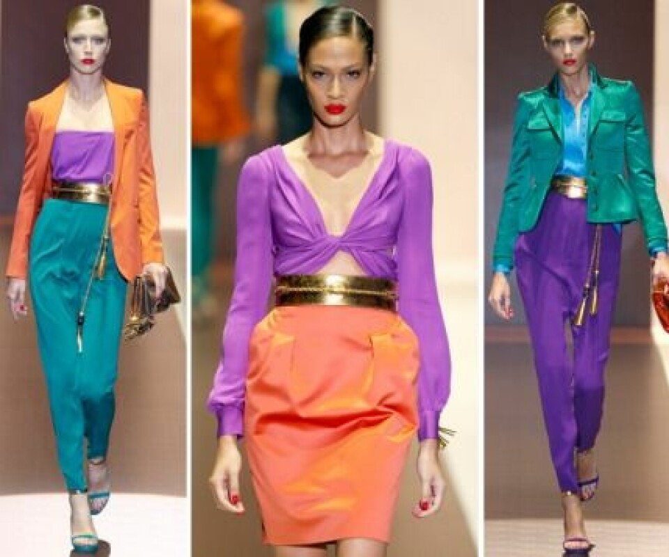 Starka färger hos Gucci, S/S 2011. Starka färger hos Gucci, S/S 2011.