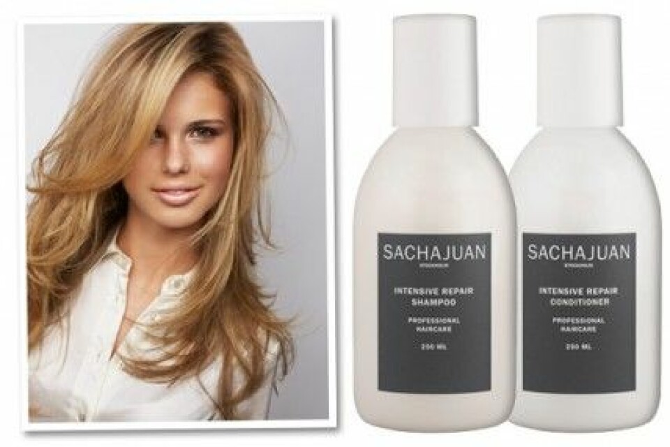 Intensiv vård med SachaJuan Intensive Repair schampoo och conditioner. Intensiv vård med SachaJuan Intensive Repair schampoo och conditioner.