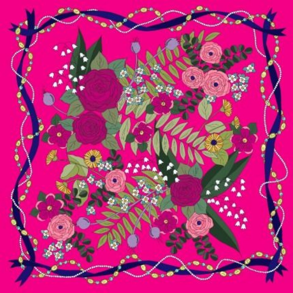 EmmaKisstina Silk Scarves, Floral. EmmaKisstina Silk Scarves, Floral.