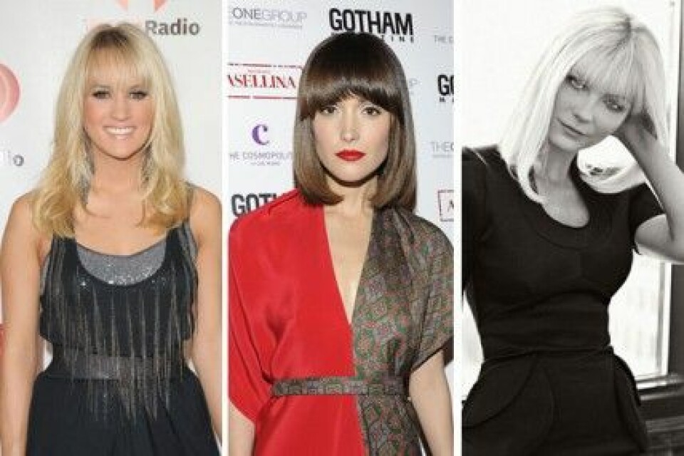 Carrie Underwood, Rose Byrne och Kirsten Dunst har nya luggar. Carrie Underwood, Rose Byrne och Kirsten Dunst har nya luggar.