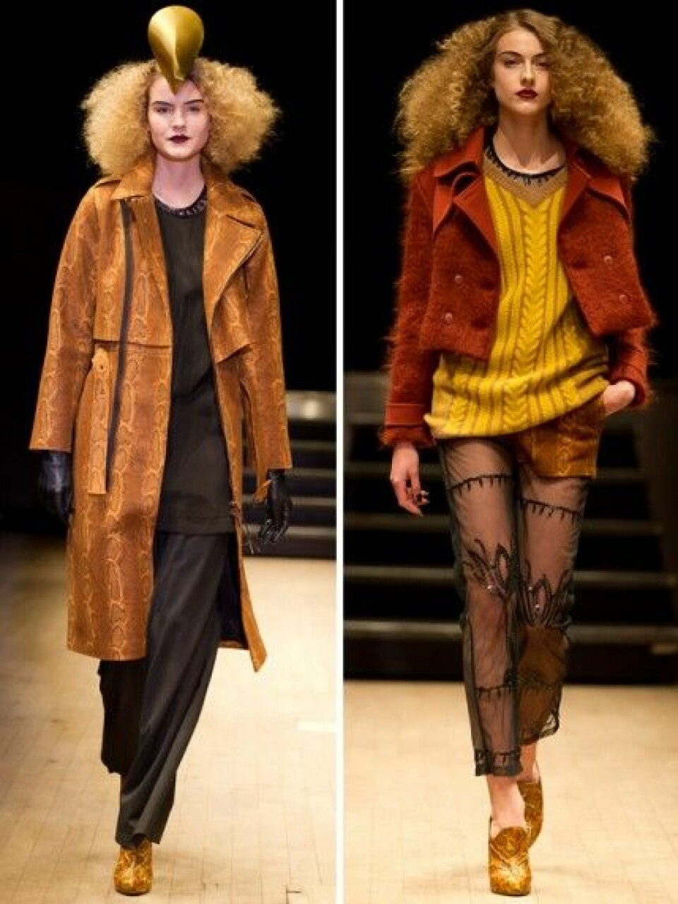 Trenchcoat och kort tovad ulljacka hos Minimarket, A/W 2012. Trenchcoat och kort tovad ulljacka hos Minimarket, A/W 2012.