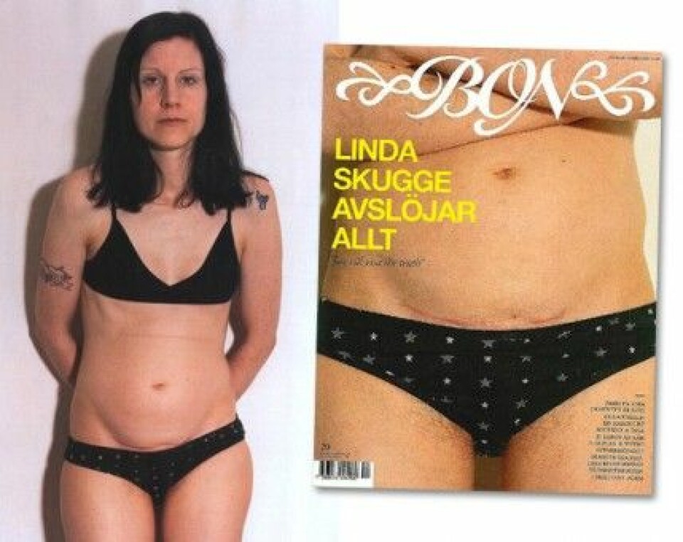 Linda Skugge avklädd i Bon 2007. Foto: Annika von Hausswolff Linda Skugge avklädd i Bon 2007. Foto: Annika von Hausswolff