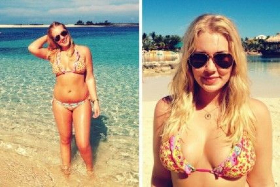 Blondinbella i bikini på Bahamas. Bilder från blondinbella.se Blondinbella i bikini på Bahamas. Bilder från blondinbella.se