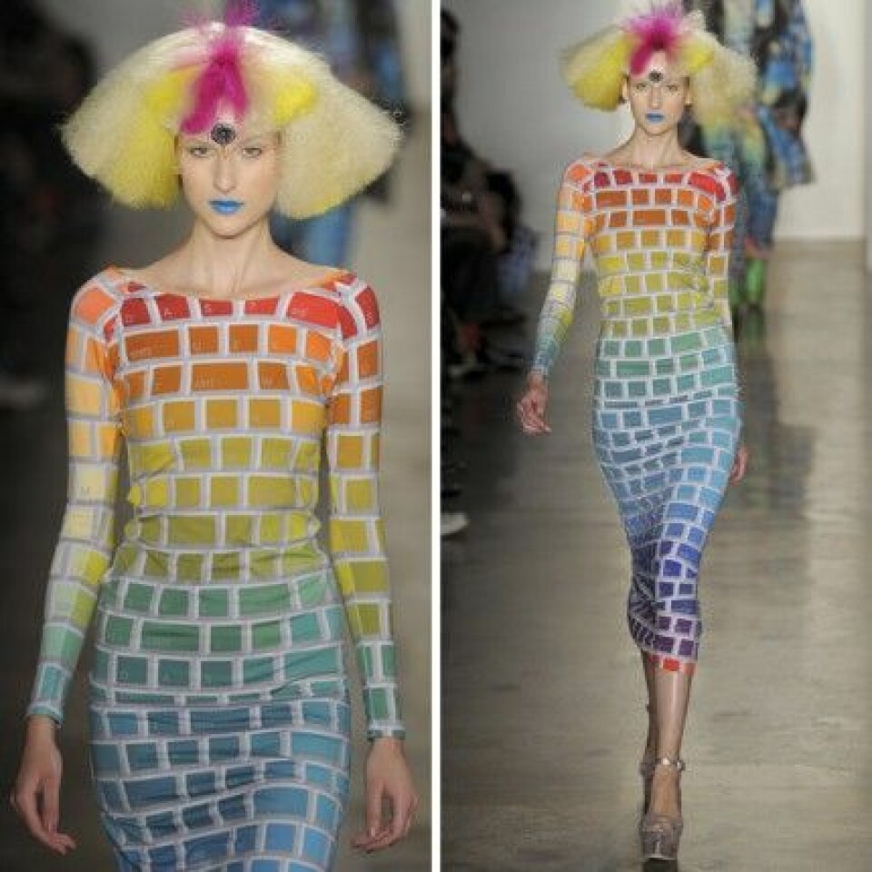 Tangentbordstryck hos Jeremy Scott, A/W 2012. Tangentbordstryck hos Jeremy Scott, A/W 2012.