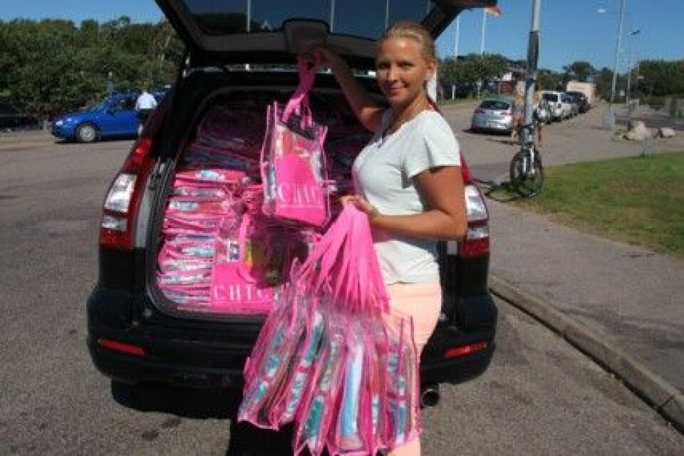 Sophia Ander på Baaam är redo att dela ut goodiebags. Sophia Ander på Baaam är redo att dela ut goodiebags.