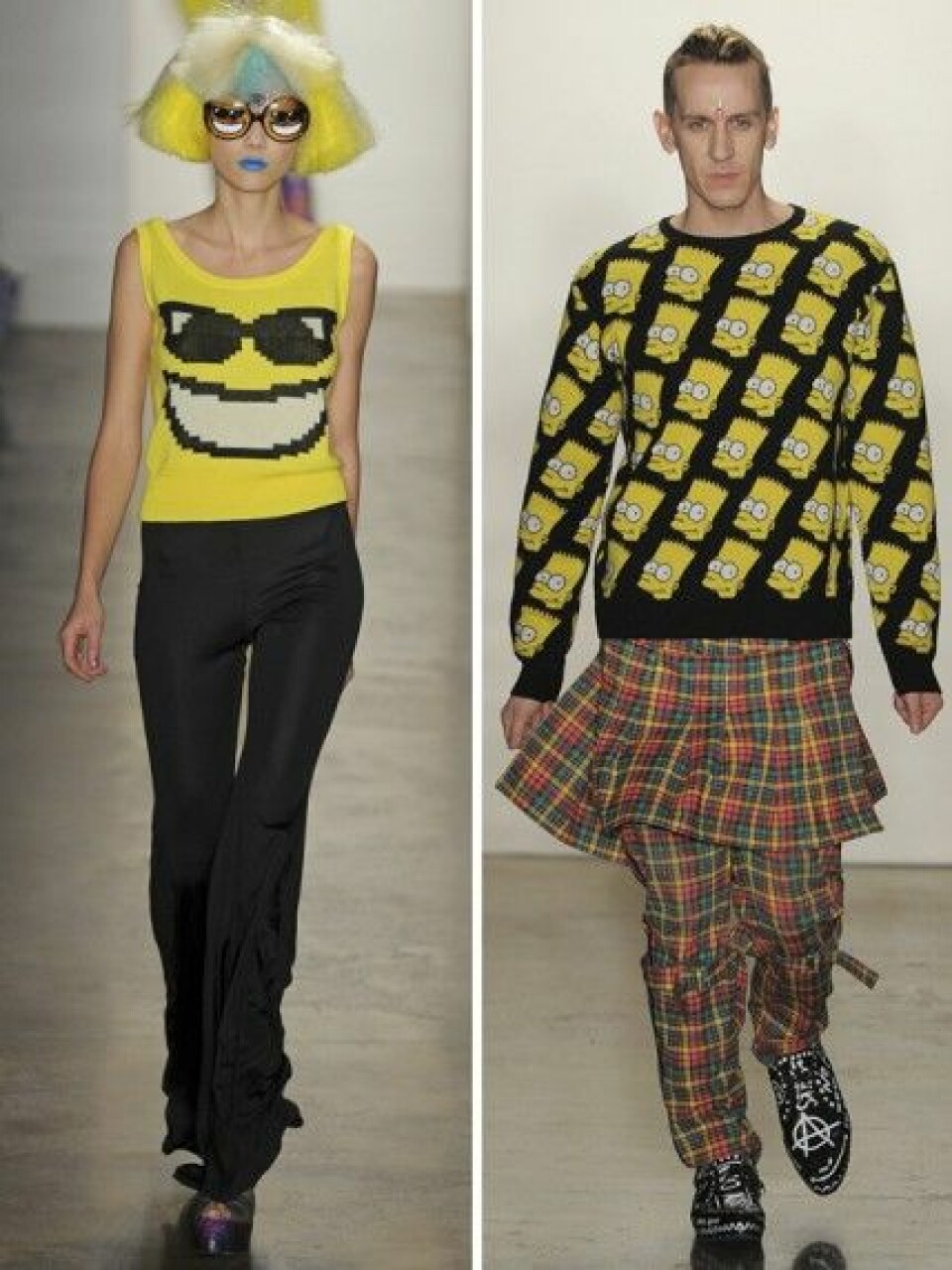 Jeremy Scott själv till höger, A/W 2012. Jeremy Scott själv till höger, A/W 2012.