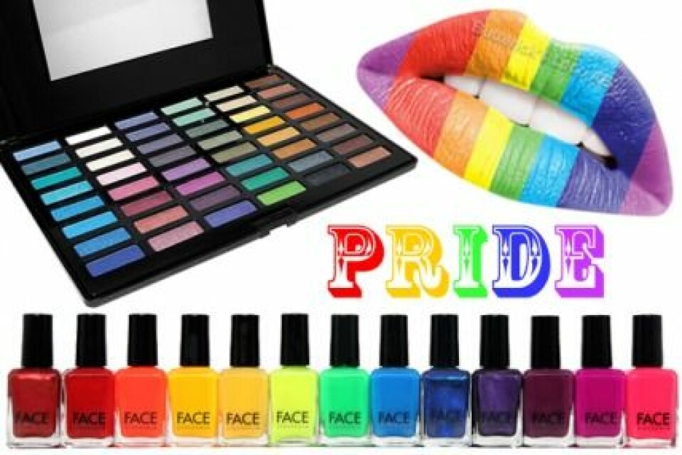 Pride-smink i regnbågens alla färger
