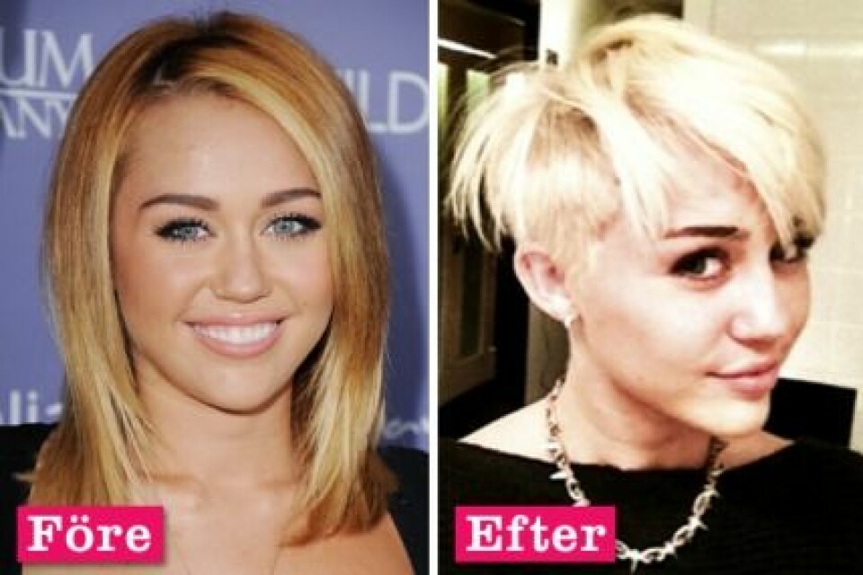 Miley Cyrus och klippt och blonderat sig! Miley Cyrus och klippt och blonderat sig!