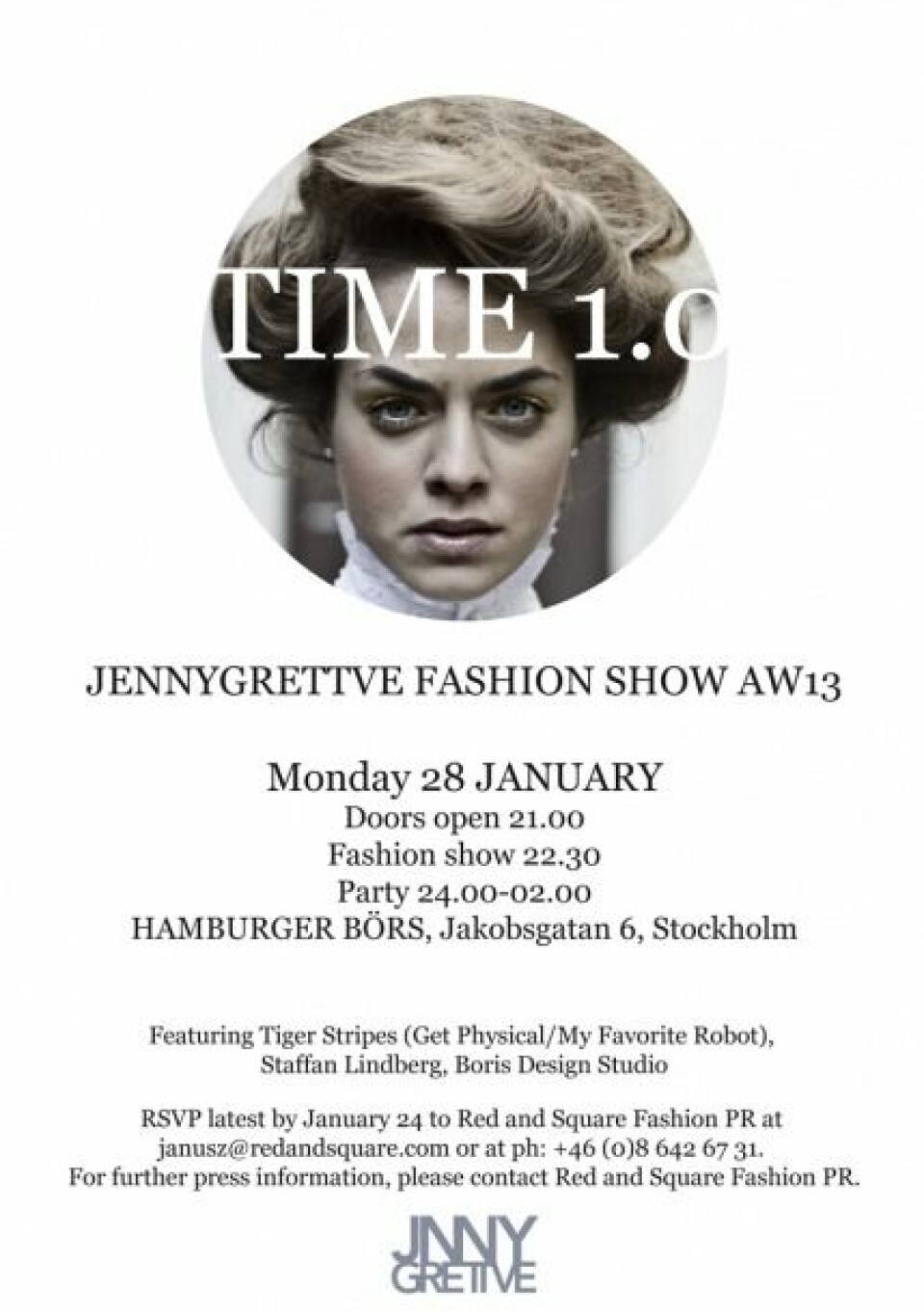 Inbjudan till Jenny Grettves visning för hösten/vintern 2013. Inbjudan till Jenny Grettves visning för hösten/vintern 2013.